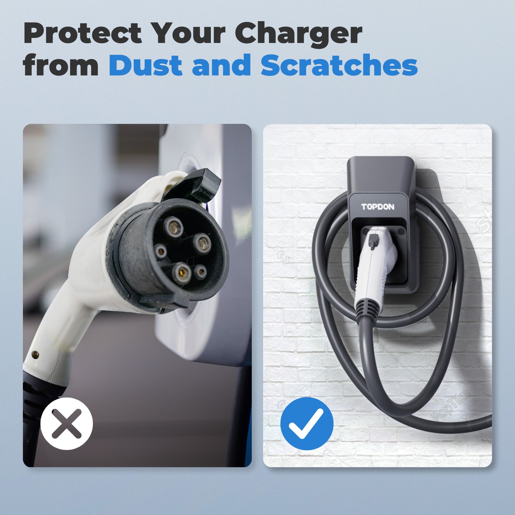 TOPDON EV Charger Wall-Mounted Cable Holder