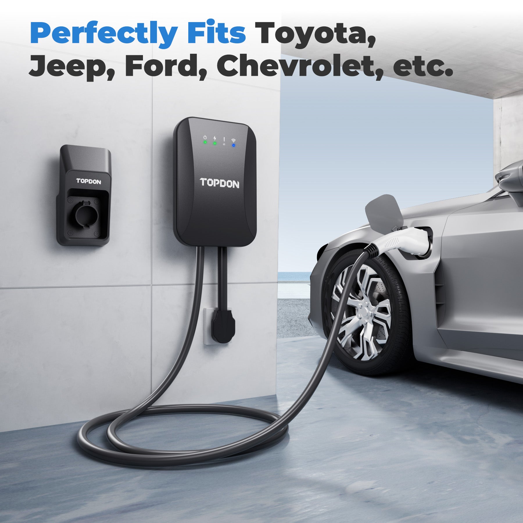 TOPDON EV Charger Wall-Mounted Cable Holder